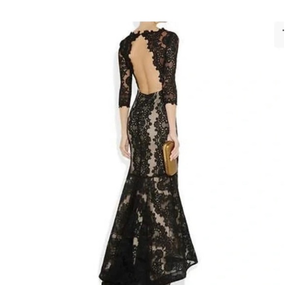 Alice and Olivia Jae Lace Open back gown - Picture 4 of 8